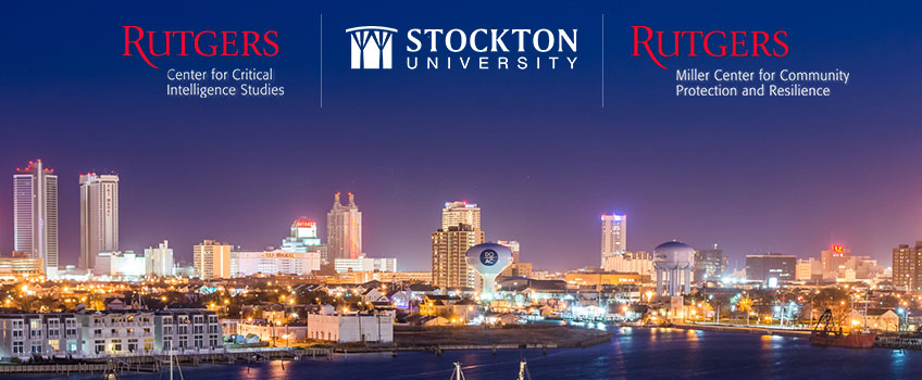 Atlantic City skyline with Rutgers and Stockton logos