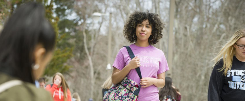 Stockton students walking to class