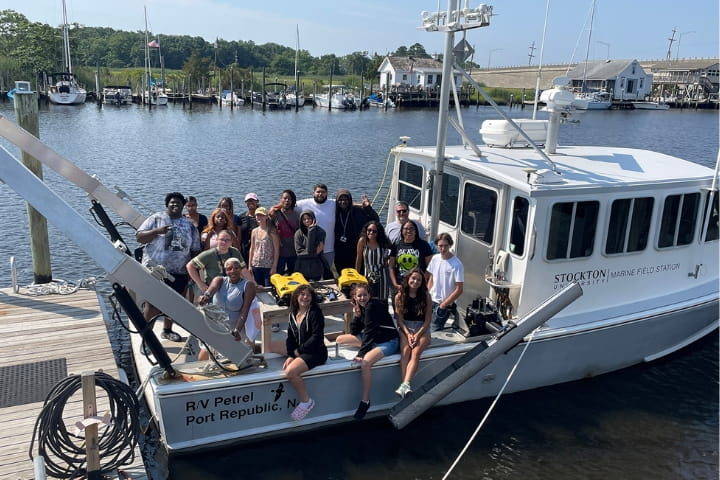 students on boat 