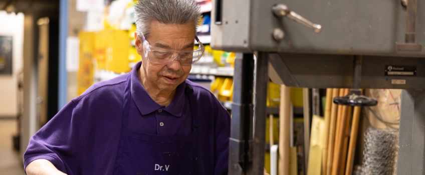 Dr. Borromeo in the Scene Shop