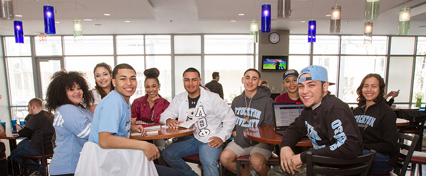 students seated in the Campus Center