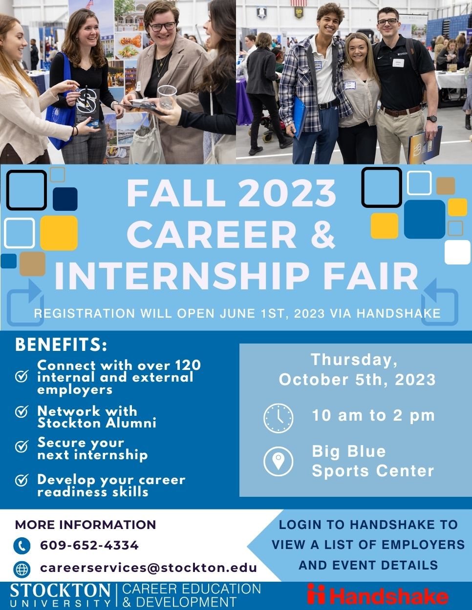 career and internship fair fall 2023 flyer