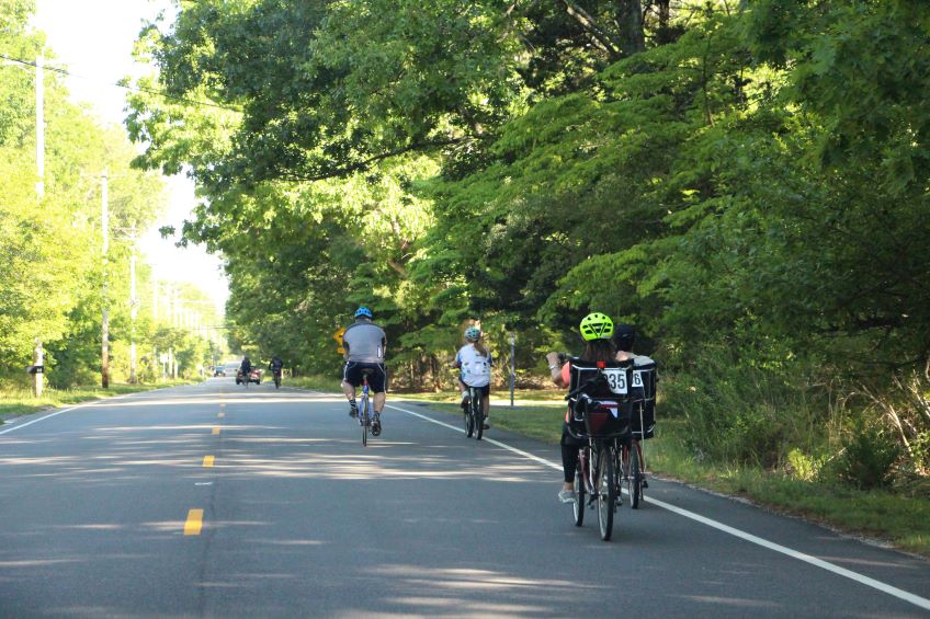 Cyclists on the course.