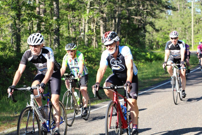 Cyclists on the course.