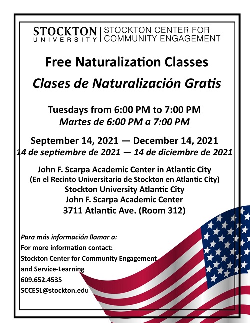 Naturalization Class Flyer - Fall 2021