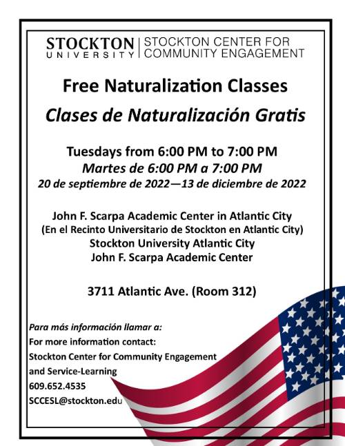 Naturalization Classes Flyer
