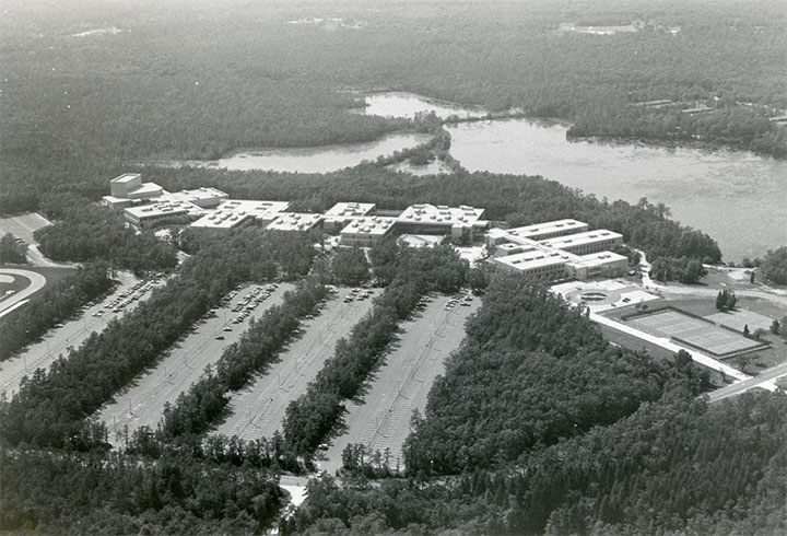 Galloway aerial campus photo from the early 80's