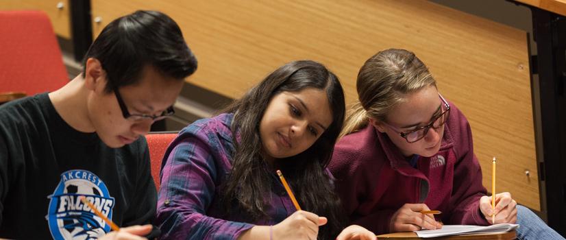 Group of students working on a math problem