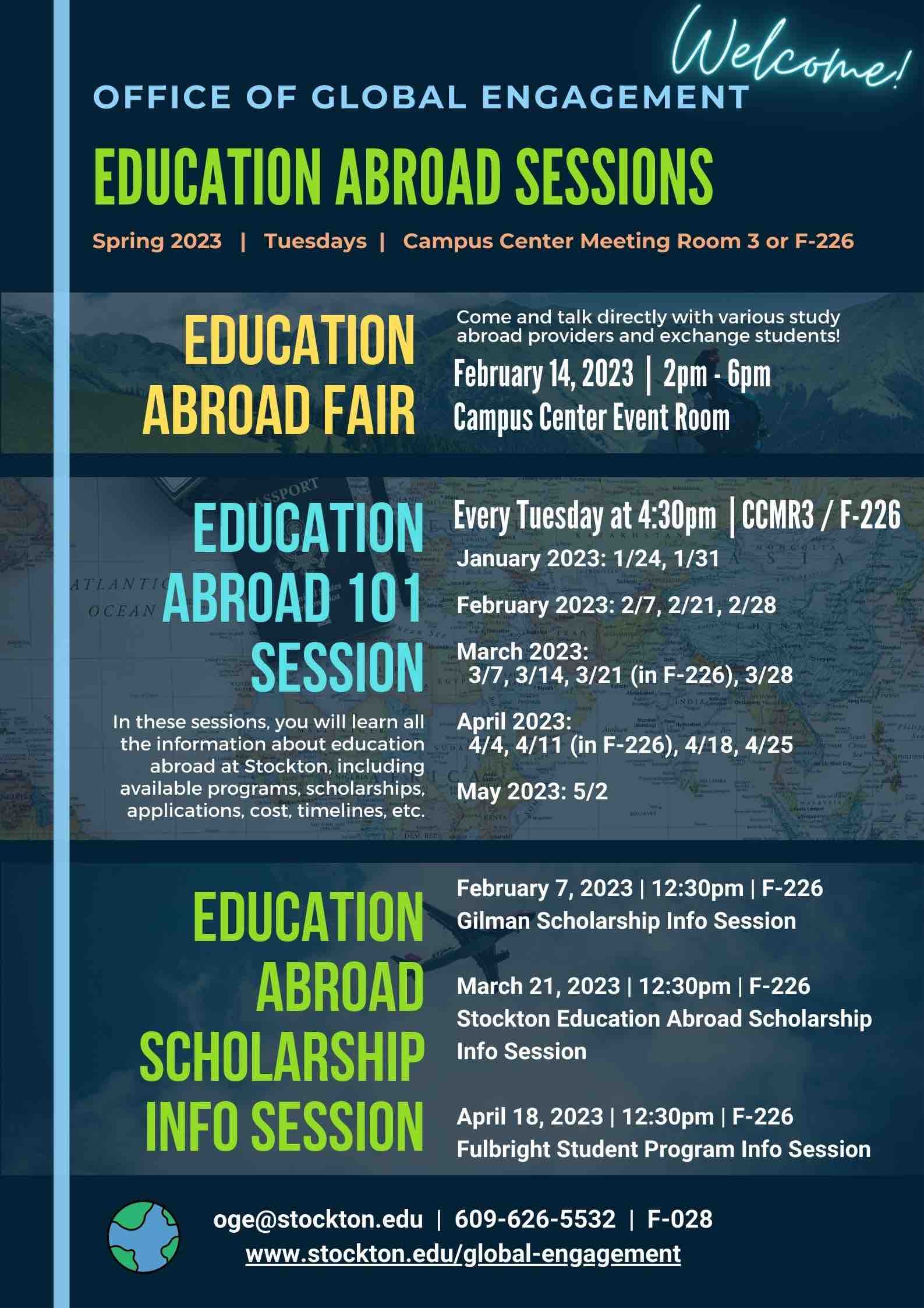 Education Abroad Sessions Spring 2023