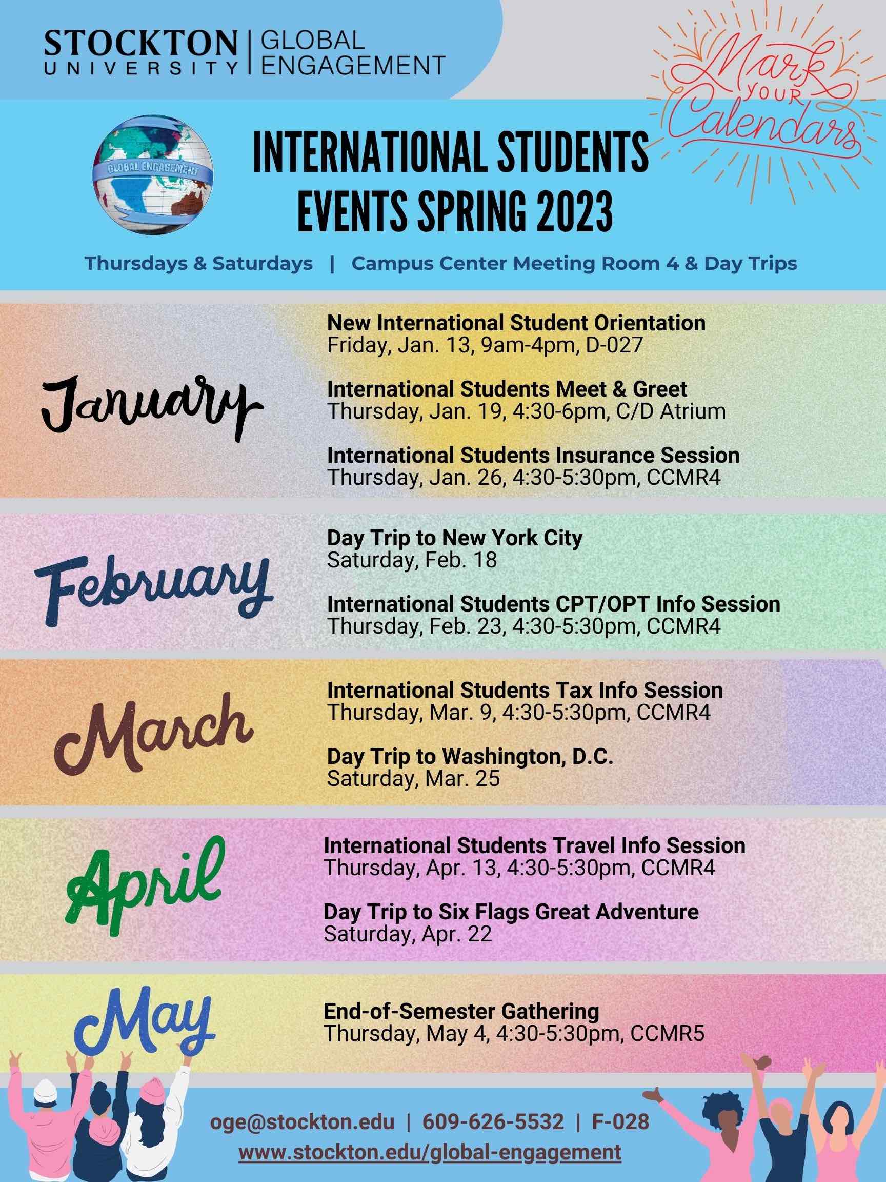 International Student Events Spring 2023