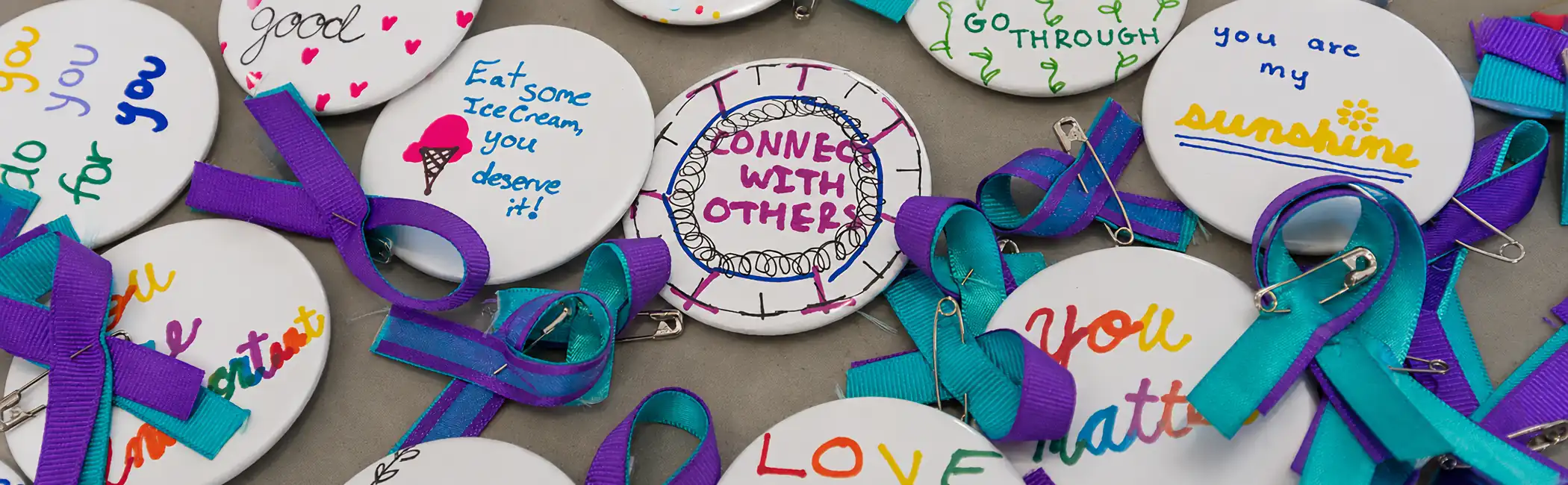 Counseling students create messages of encouragement and connection, reflecting the compassion and community at the heart of Stockton’s M.A. in Counseling program.