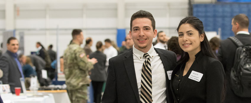 students at a career fair