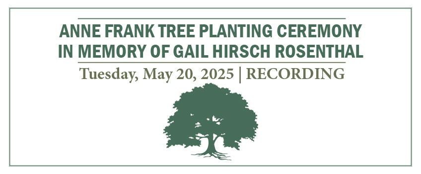 Anne Frank Tree Planting Ceremony YouTube Recording