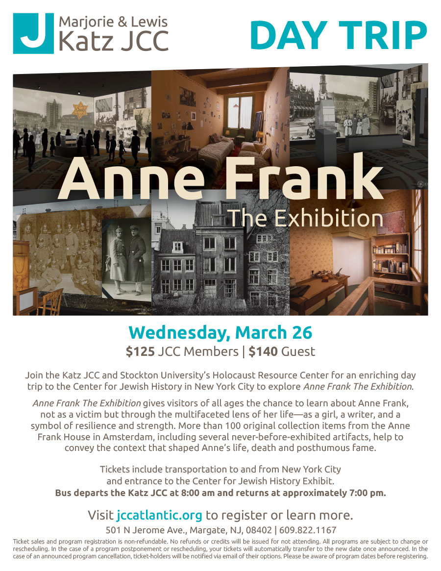 Katz JCC Anne Frank Exhibition Trip Flyer