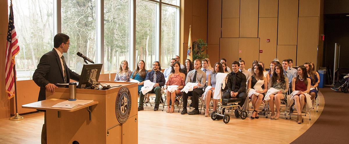 White coat ceremony in Alton on stage White coat ceremony in Alton on stage