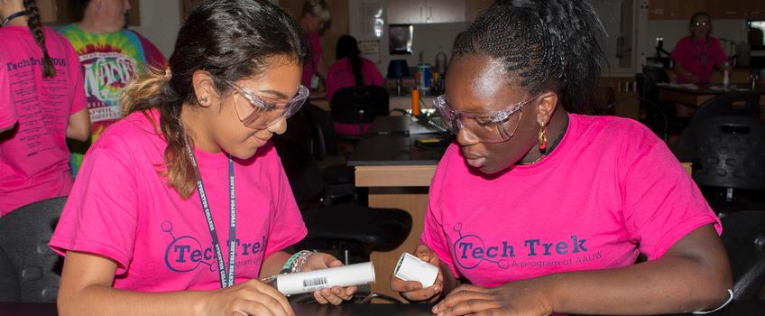 Students engaged in a summer camp activity Students engaged in a summer camp activity