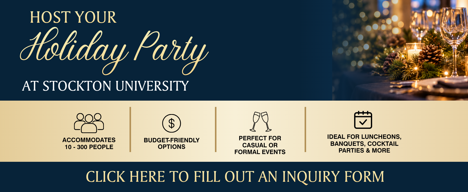 Host your holiday party at Stockton