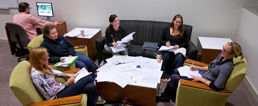 Student in the Graduate Lounge Student in the Graduate Lounge