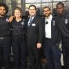 Abe Isak, Jaclyn Corson, Joe Lizza, Cpt. Keval Patel, and Caleb Bayewu at the Fall Commencement