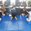 Megan Warantz, Marissa Hayton Teaching "30 Second Hands-Only CPR"