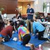 Jae-Marie Valerio, Mike Clancy, Connor Masterson, Krystyn DiLuigi Teaching "30 Second Hands-Only CPR"
