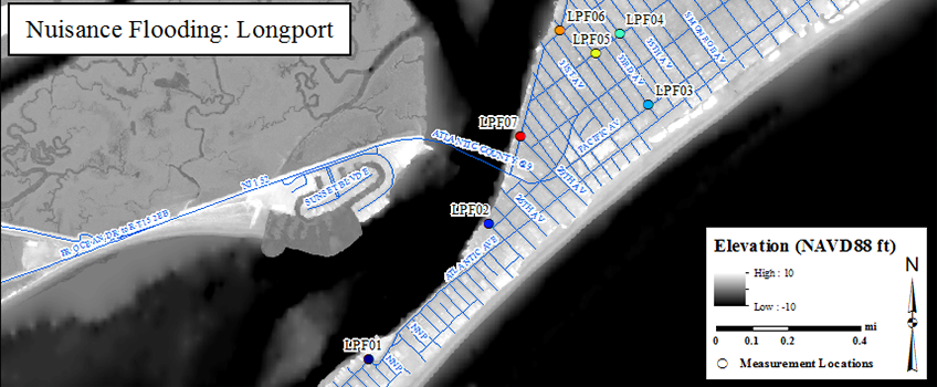 Measured Nuisance Flooding Events Locations Measured Nuisance Flooding Events Locations