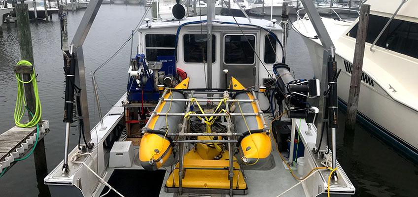 The R/V Petrel supported USGS studies near Little Egg Inlet, NJ in 2018. The R/V Petrel supported USGS studies near Little Egg Inlet, NJ in 2018.