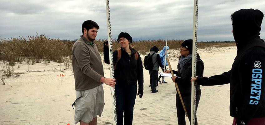 Dr. Moskalski introduces her students to survey methods. Dr. Moskalski introduces her students to survey methods.