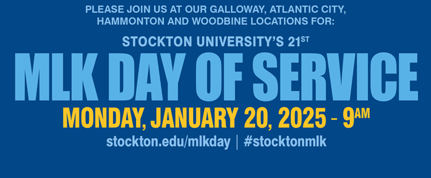 Make a difference this MLK Day of Service! Join us at Stockton University Kramer Hall!