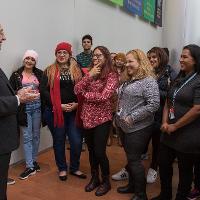 Amb. William J. Hughes with teachers from Panama