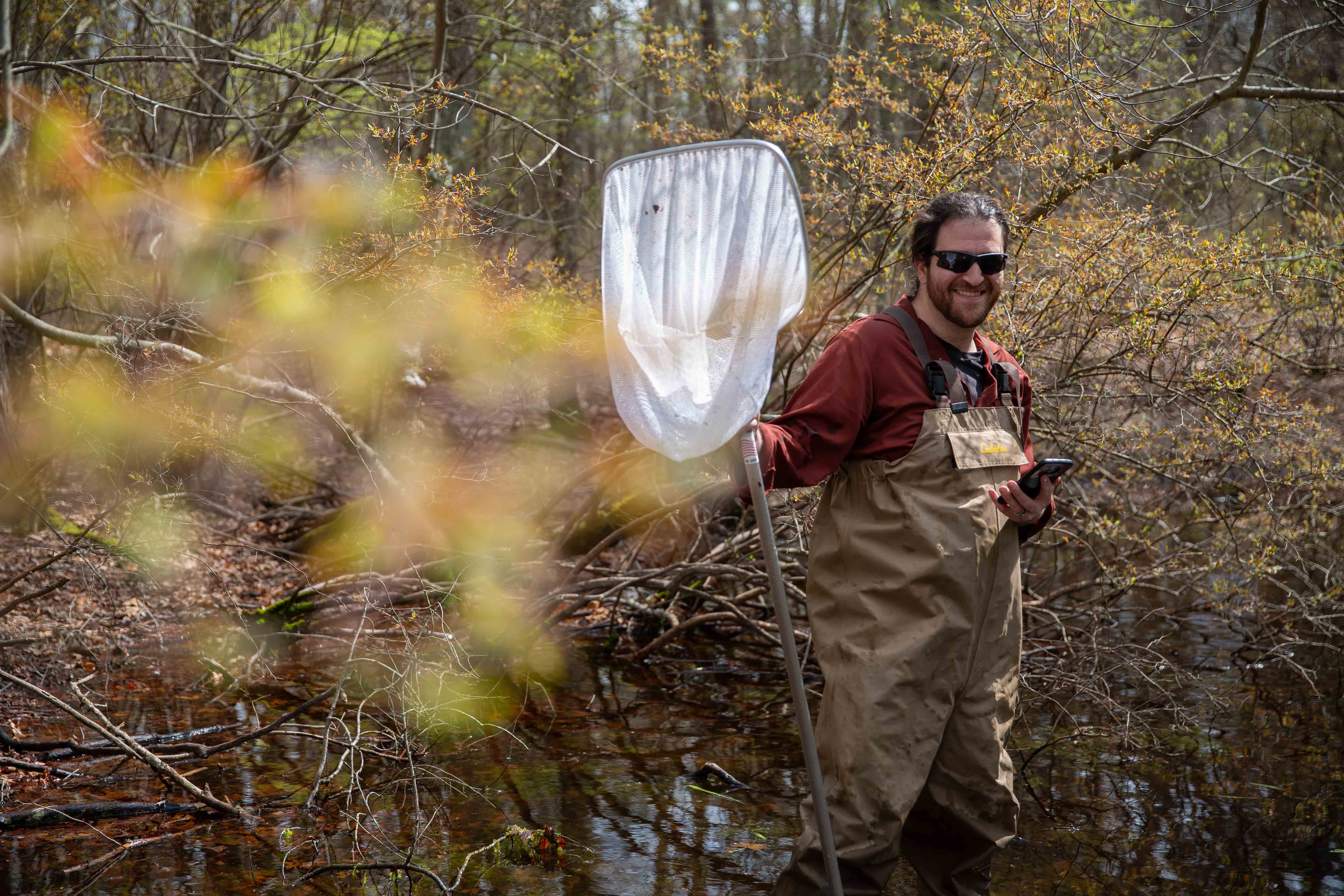 Aaron Stoler streamed science lessons from his phone to students and the wider community.  Aaron Stoler streamed science lessons from his phone to students and the wider community.