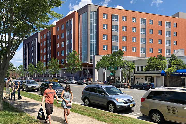 This rendering offers another view of the second residential building. This rendering offers another view of the second residential building.