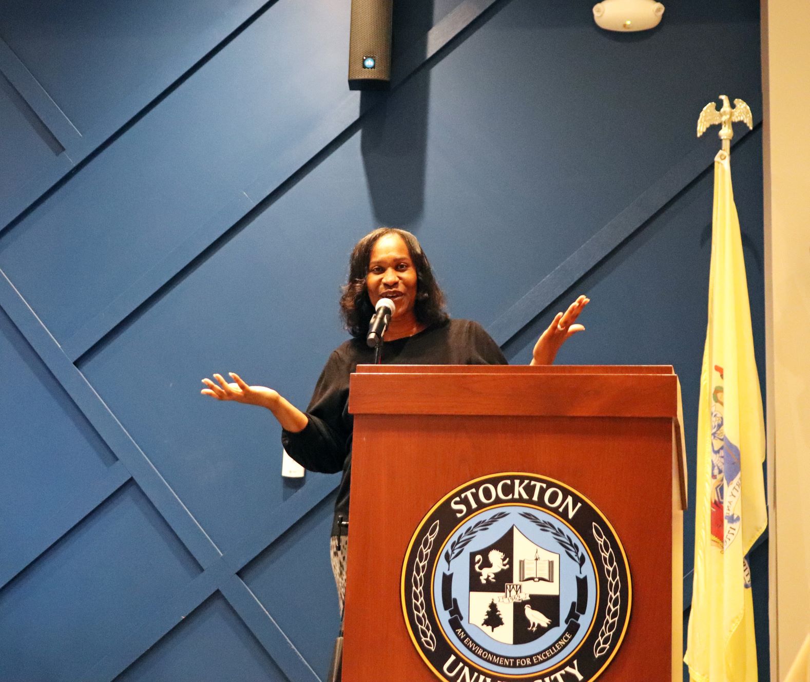 Professor of Africana Studies and Communication Studies Donnetrice Allison, a former council president, talks about what it means to her to be part of the Council of Black Faculty and Staff at Stockton. Professor of Africana Studies and Communication Studies Donnetrice Allison, a former council president, talks about what it means to her to be part of the Council of Black Faculty and Staff at Stockton.
