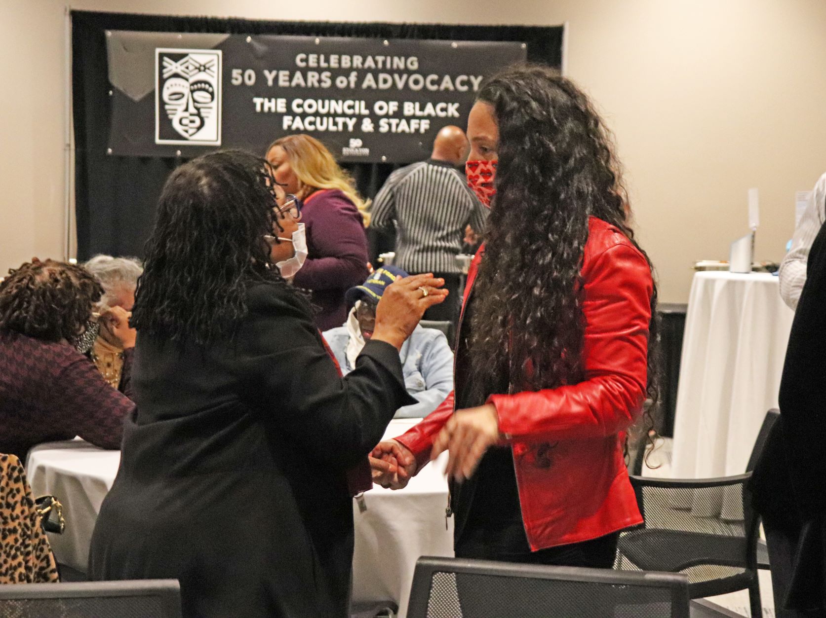 Stockton staff, faculty, students and alumni came together to celebrate the 50th anniversary of the Council of Black Faculty and Staff at 国产传媒 with a "family reunion" mixer. Stockton staff, faculty, students and alumni came together to celebrate the 50th anniversary of the Council of Black Faculty and Staff at 国产传媒 with a "family reunion" mixer.