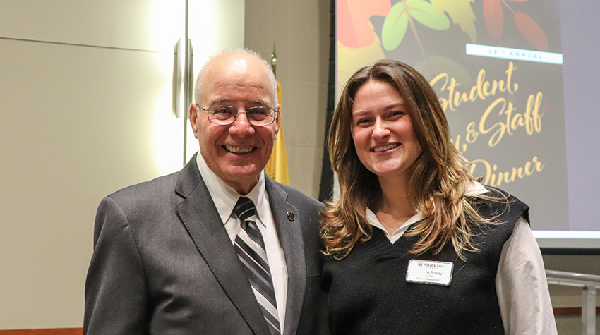 Kesselman and Student Senate president Brianna Bracey Kesselman and Student Senate president Brianna Bracey