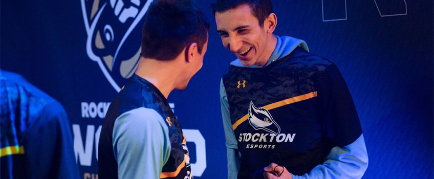 John Merendino, a member of the "Rocket League" team (right) and Vincent Nelson, their coach for World Championship (left). Provided by Brian Busse. John Merendino, a member of the "Rocket League" team (right) and Vincent Nelson, their coach for World Championship (left). Provided by Brian Busse.