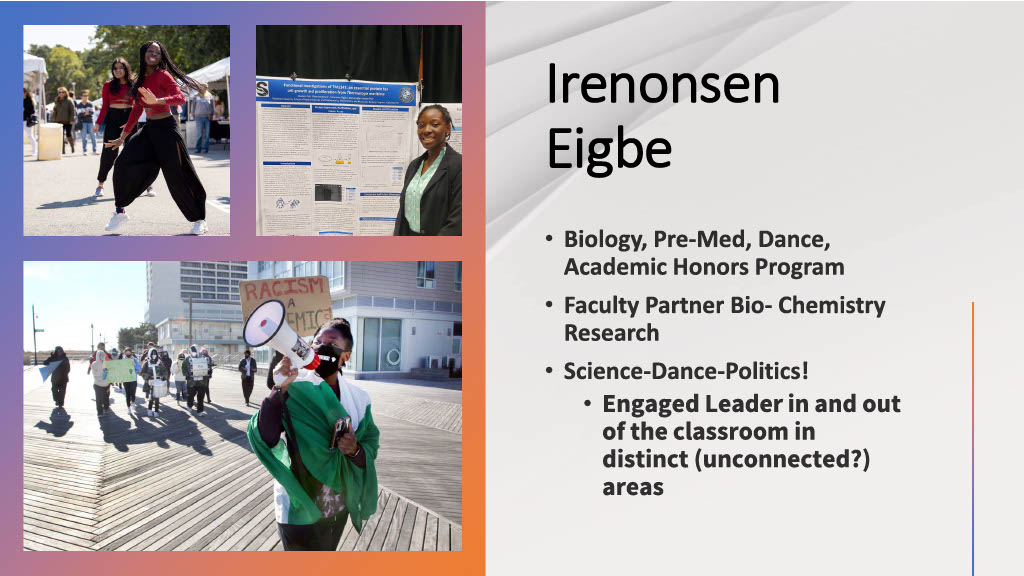 Slide that describes Irenonsen's accomplishments Slide that describes Irenonsen's accomplishments