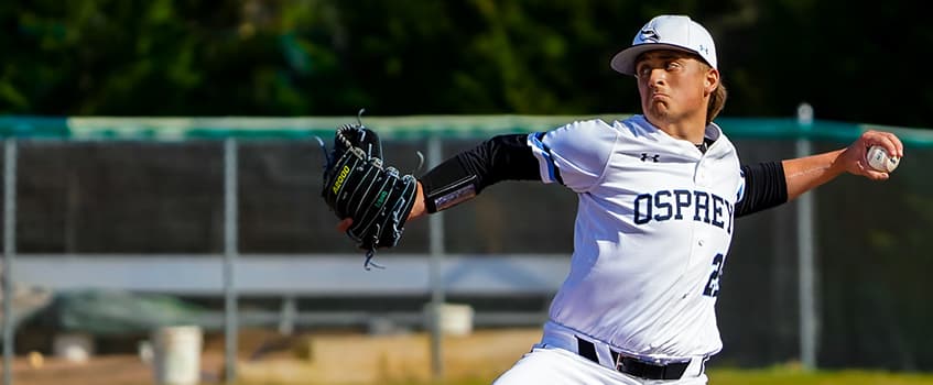 Stockton baseball player pitching. Stockton baseball player pitching.
