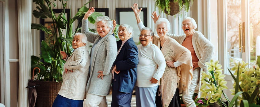 Group of older adults enjoying being together Group of older adults enjoying being together