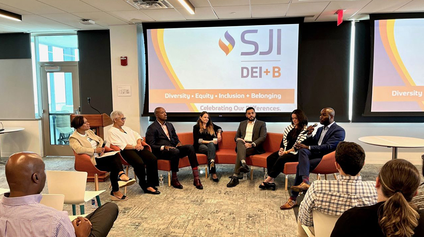 Walead (third from right) was among other thought leaders for the SJI's panel on DEIB in Artificial Intelligence. Photo courtesy of South Jersey Industries.  Walead (third from right) was among other thought leaders for the SJI's panel on DEIB in Artificial Intelligence. Photo courtesy of South Jersey Industries.