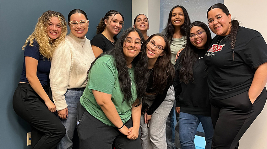 The group poses for a photo together. Photo courtesy of Aleyshka Barbosa. The group poses for a photo together. Photo courtesy of Aleyshka Barbosa.