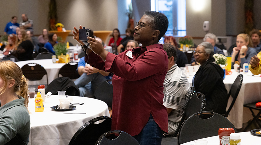 EVP Terricita Sass taking a photo during the Autumn Jam. Photos by Susan Allen.  EVP Terricita Sass taking a photo during the Autumn Jam. Photos by Susan Allen.