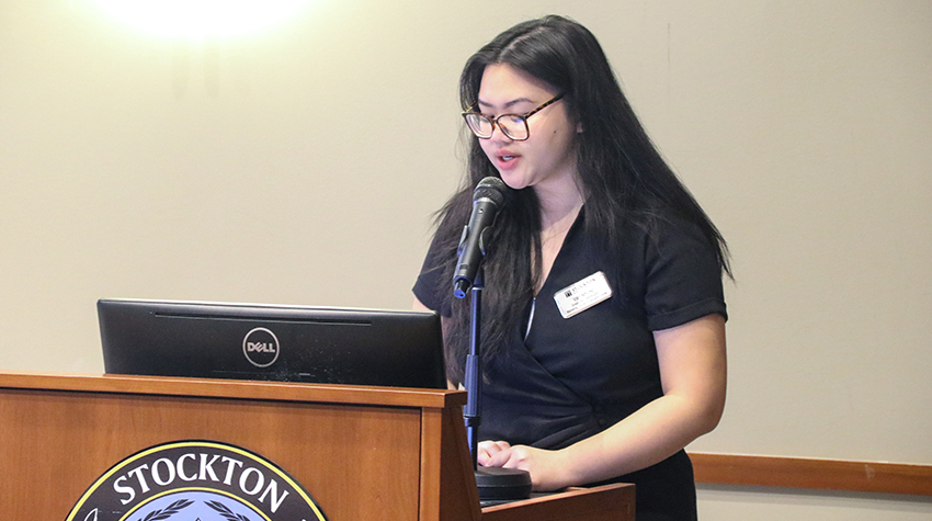 Van Nhi Ho during her remarks Van Nhi Ho during her remarks