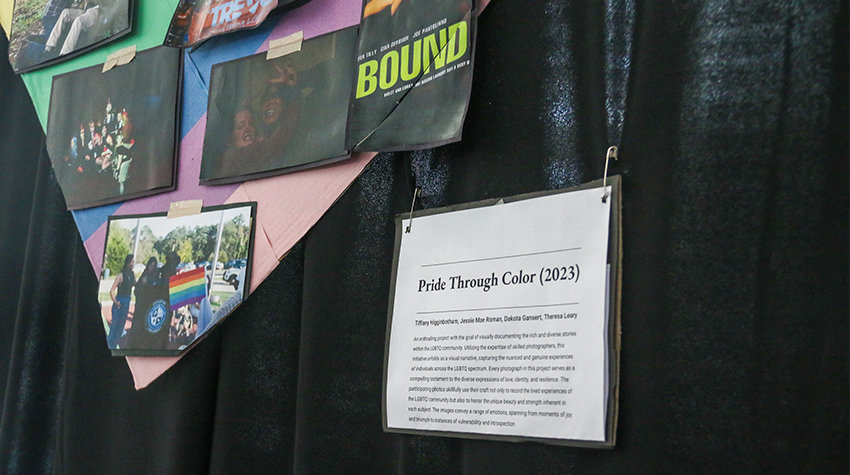 A close up on the LGBTQ+ Rights group's presentation "Pride Through Color" A close up on the LGBTQ+ Rights group's presentation "Pride Through Color"