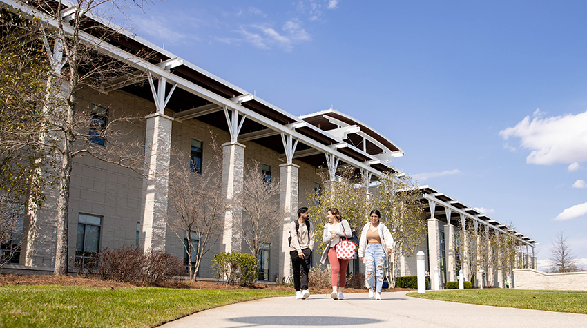 Students walking in front of the Campus Center Students walking in front of the Campus Center