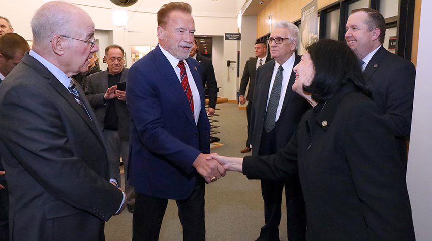 Arnold meeting the late Gail Rosenthal, director of the HRC Arnold meeting the late Gail Rosenthal, director of the HRC