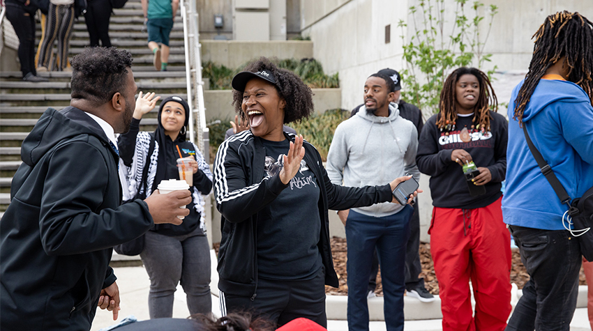 Chair of the Africana Studies program, Donnetrice Allison, hosted a block party for Hip Hop's 50th anniversary Chair of the Africana Studies program, Donnetrice Allison, hosted a block party for Hip Hop's 50th anniversary