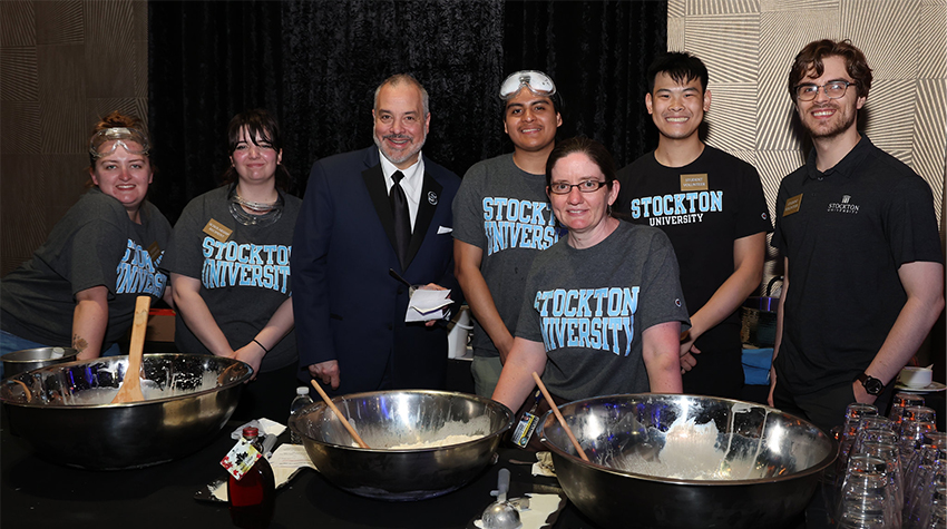 President Joe with students during the Gala - the students made ice cream out of nitrogen from what they learned in a science class that year President Joe with students during the Gala - the students made ice cream out of nitrogen from what they learned in a science class that year