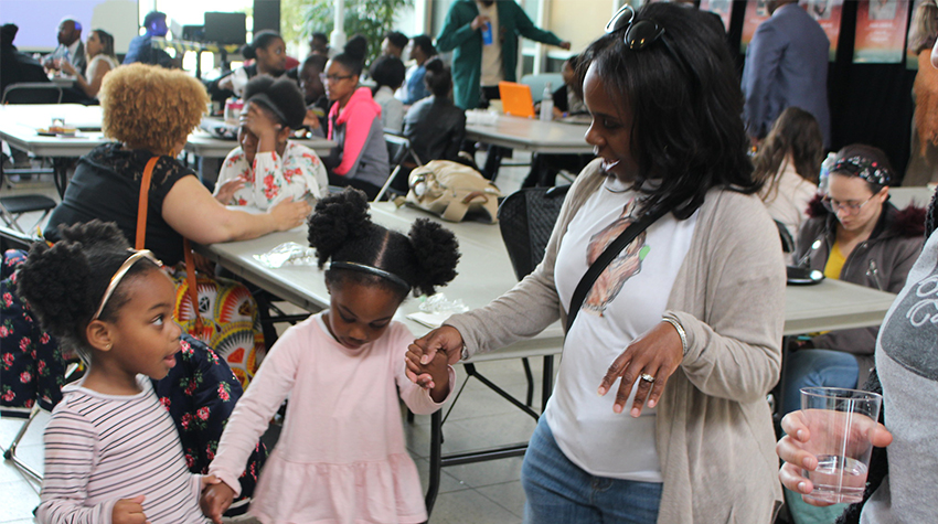 Maya Lewis and her twin daughters were some of the attendees of the major launch Maya Lewis and her twin daughters were some of the attendees of the major launch