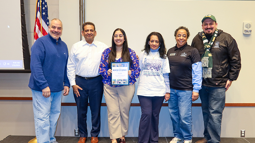 Day of Service Community Engagement Awards Undergraduate Recipient: Priya Parikh, Head TALONS, Finance and MBA major Day of Service Community Engagement Awards Undergraduate Recipient: Priya Parikh, Head TALONS, Finance and MBA major